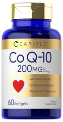 Carlyle CoQ10 200mg softgels bottle for daily wellness
