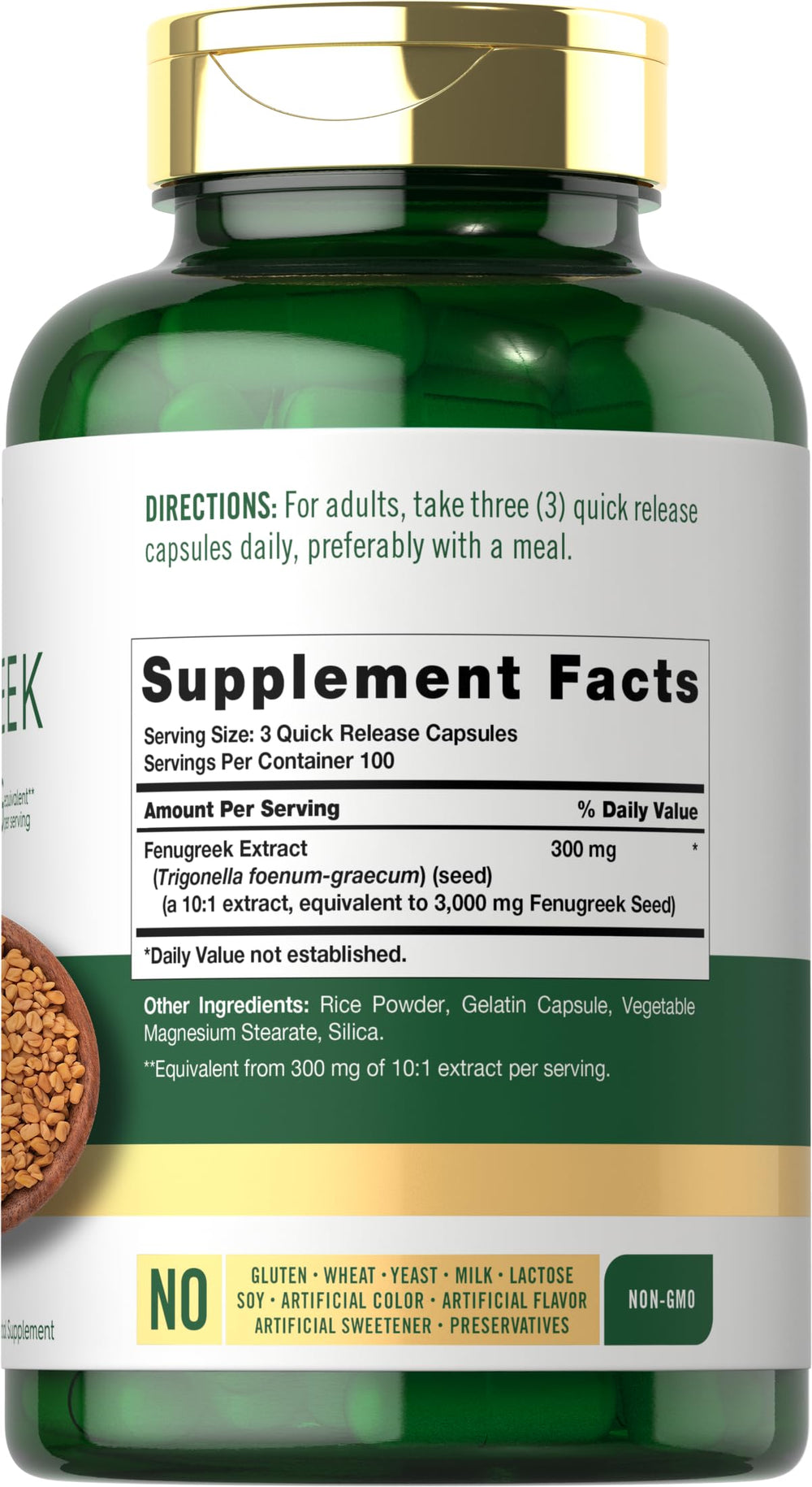 Carlyle Fenugreek Capsules bottle front – convenient daily capsules for wellness routines.