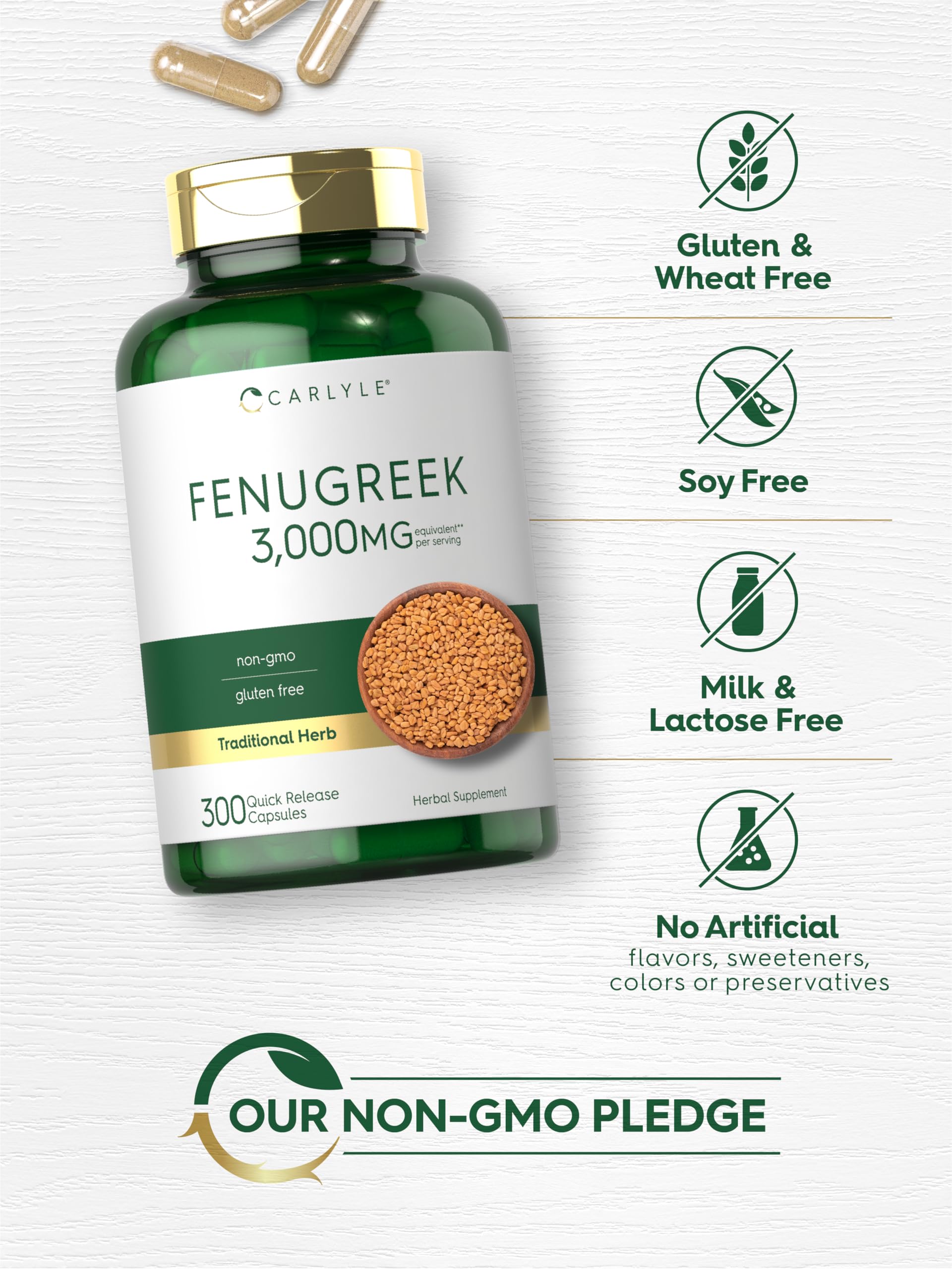 Carlyle Fenugreek Capsules in hand – easy-to-carry daily supplement.