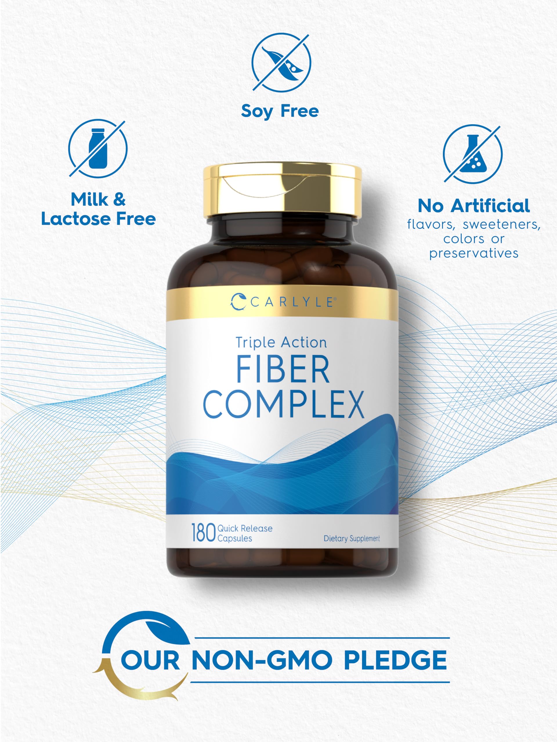 Apple pectin component on Carlyle fiber supplement for plant-based fiber.