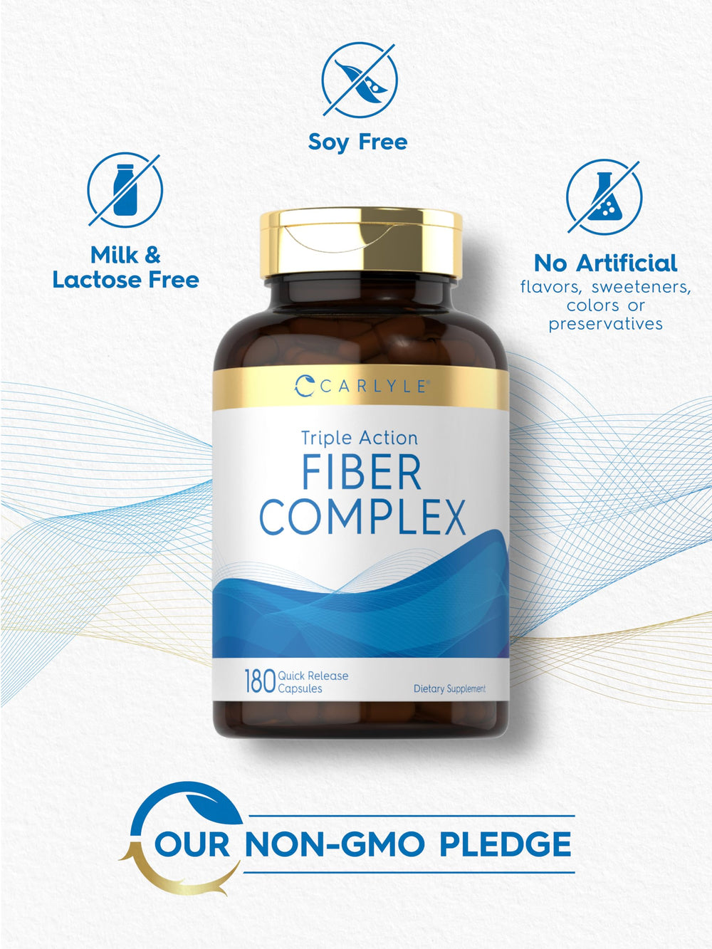 Apple pectin component on Carlyle fiber supplement for plant-based fiber.