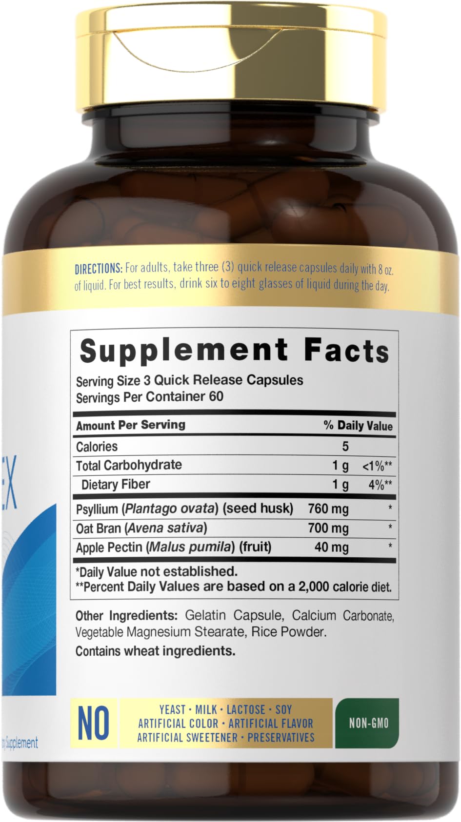 Carlyle fiber capsules ready to swallow for convenient daily use.