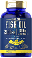 Carlyle Fish Oil 2000mg lemon softgels for daily use with odorless formula