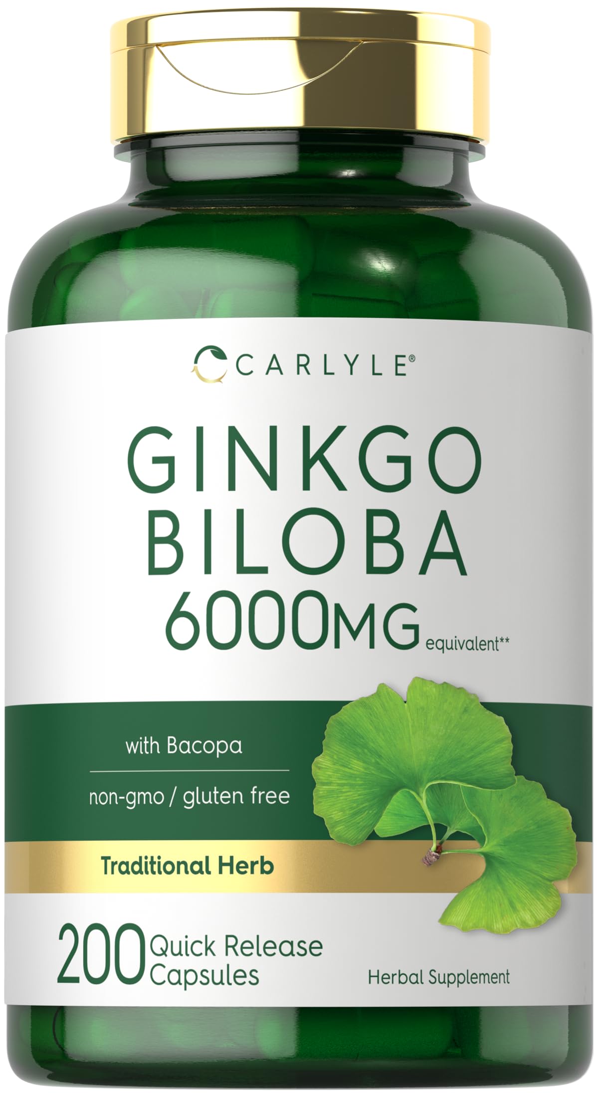 Carlyle Ginkgo Biloba pills bottle with premium packaging for daily use.