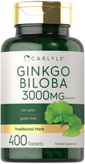 Carlyle Ginkgo Biloba tablets bottle emphasizes easy daily use