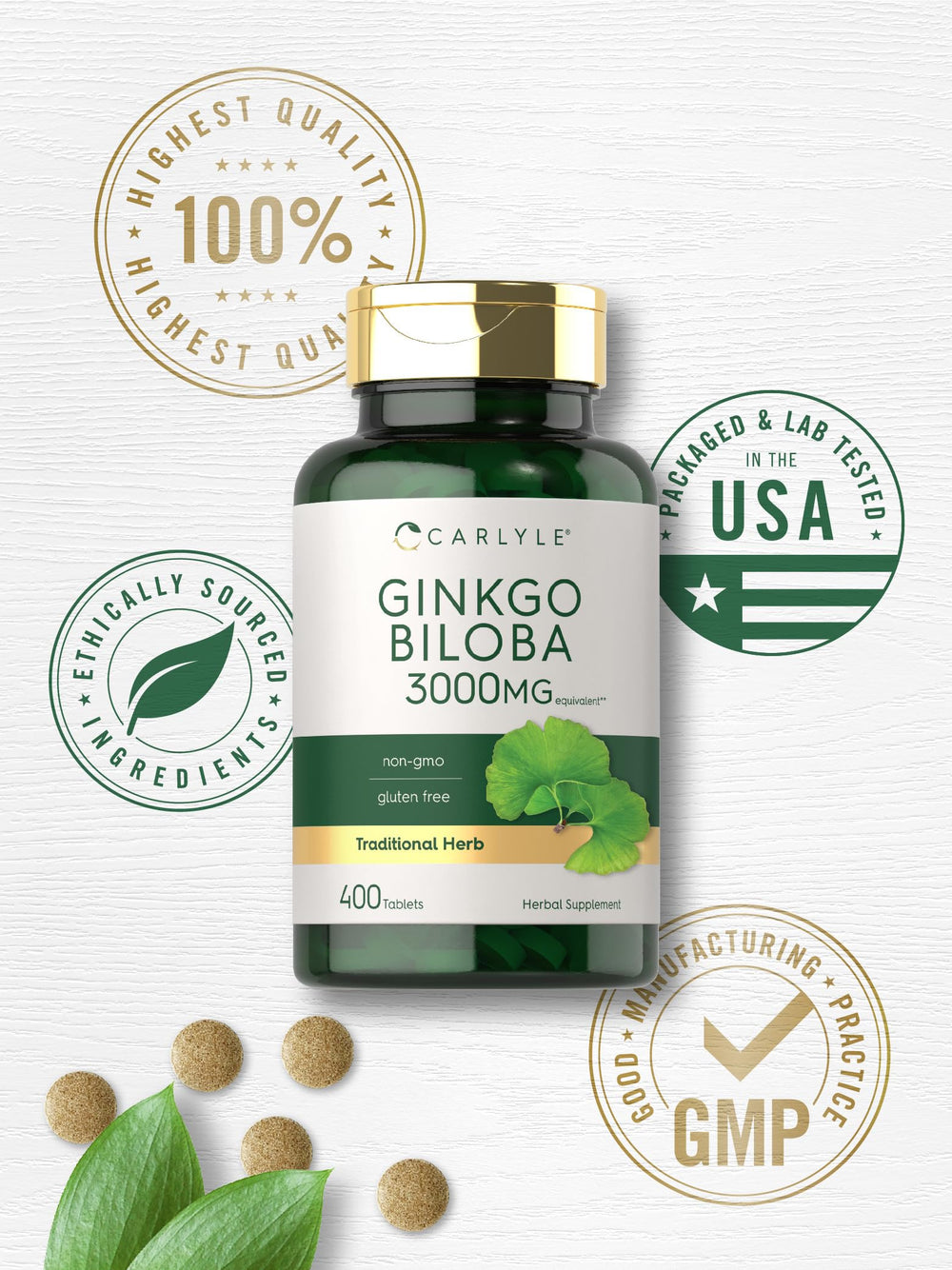 Carlyle Ginkgo Biloba vegetarian formula highlights plant-based option