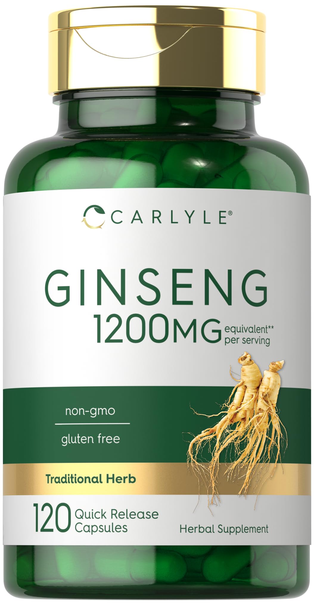 Carlyle Ginseng Extract bottle on white background for daily wellness