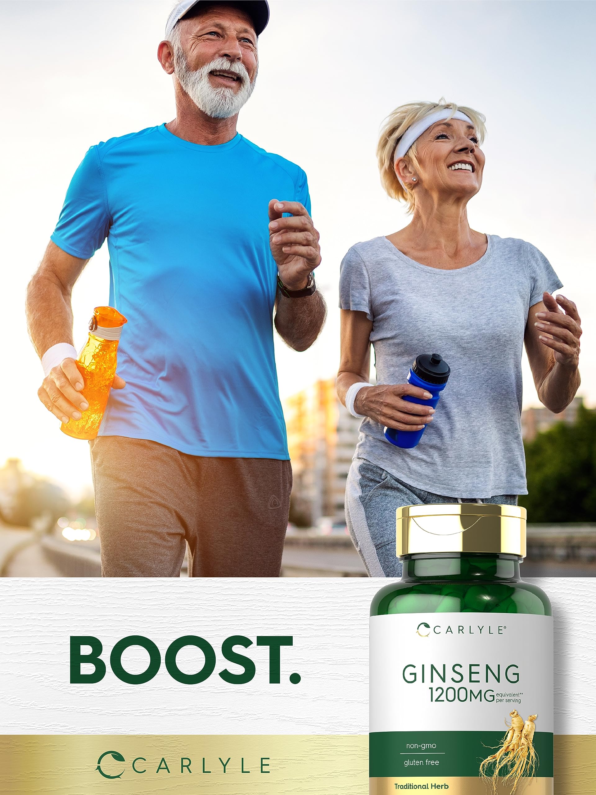 Carlyle Ginseng Extract capsule close-up showing small, easy-to-take pills