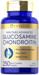 Carlyle Glucosamine Chondroitin MSM bottle front for daily joint support.