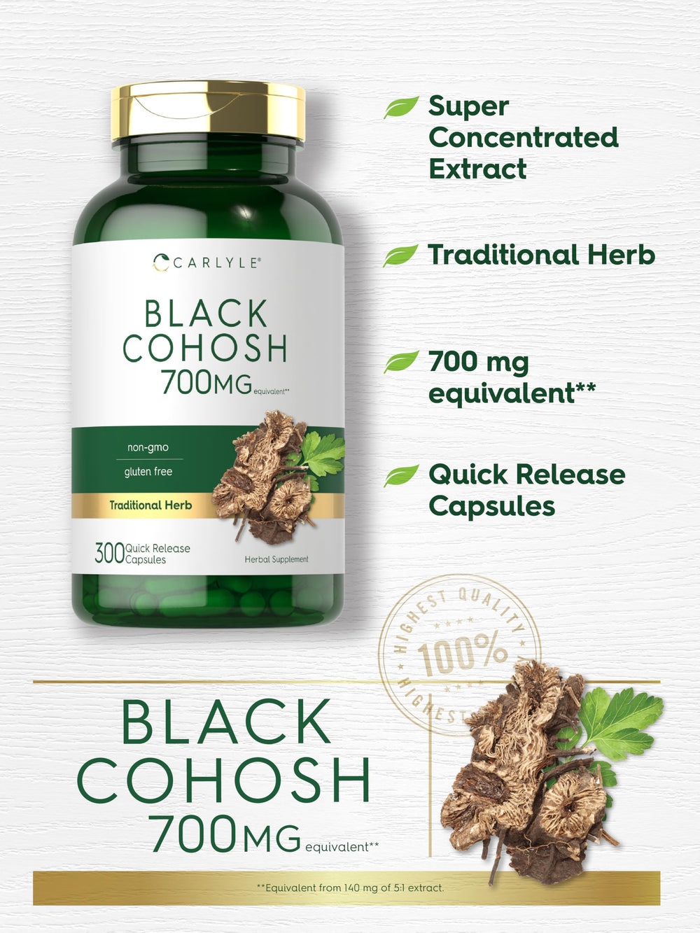 Carlyle gluten-free non-GMO formula label emphasizes clean ingredients.