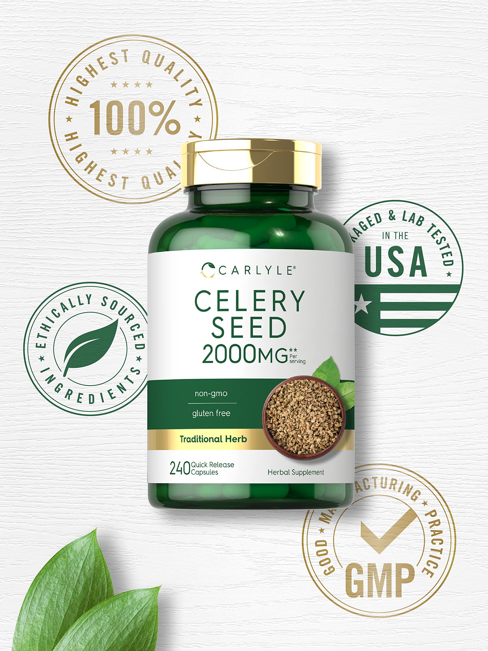 Carlyle Celery Seed Extract gluten-free and non-GMO formulation.