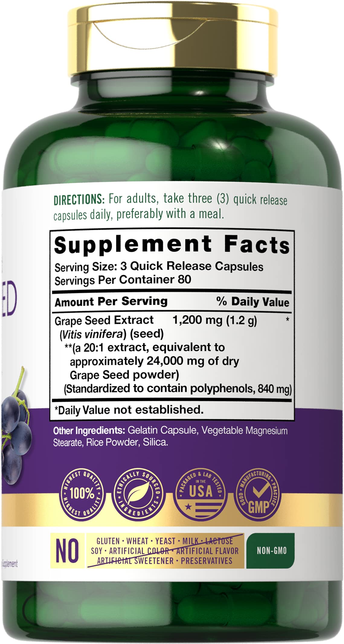 Carlyle Grape Seed Extract capsules ready for everyday wellness routine