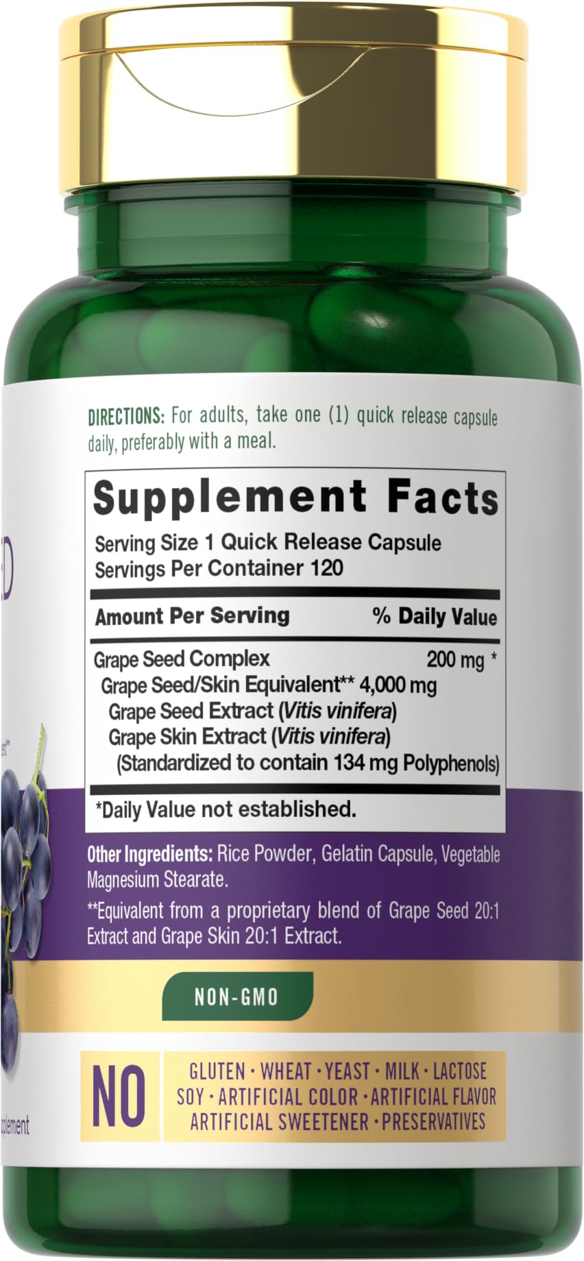Carlyle Grape Seed Extract capsules ready for quick release daily use.