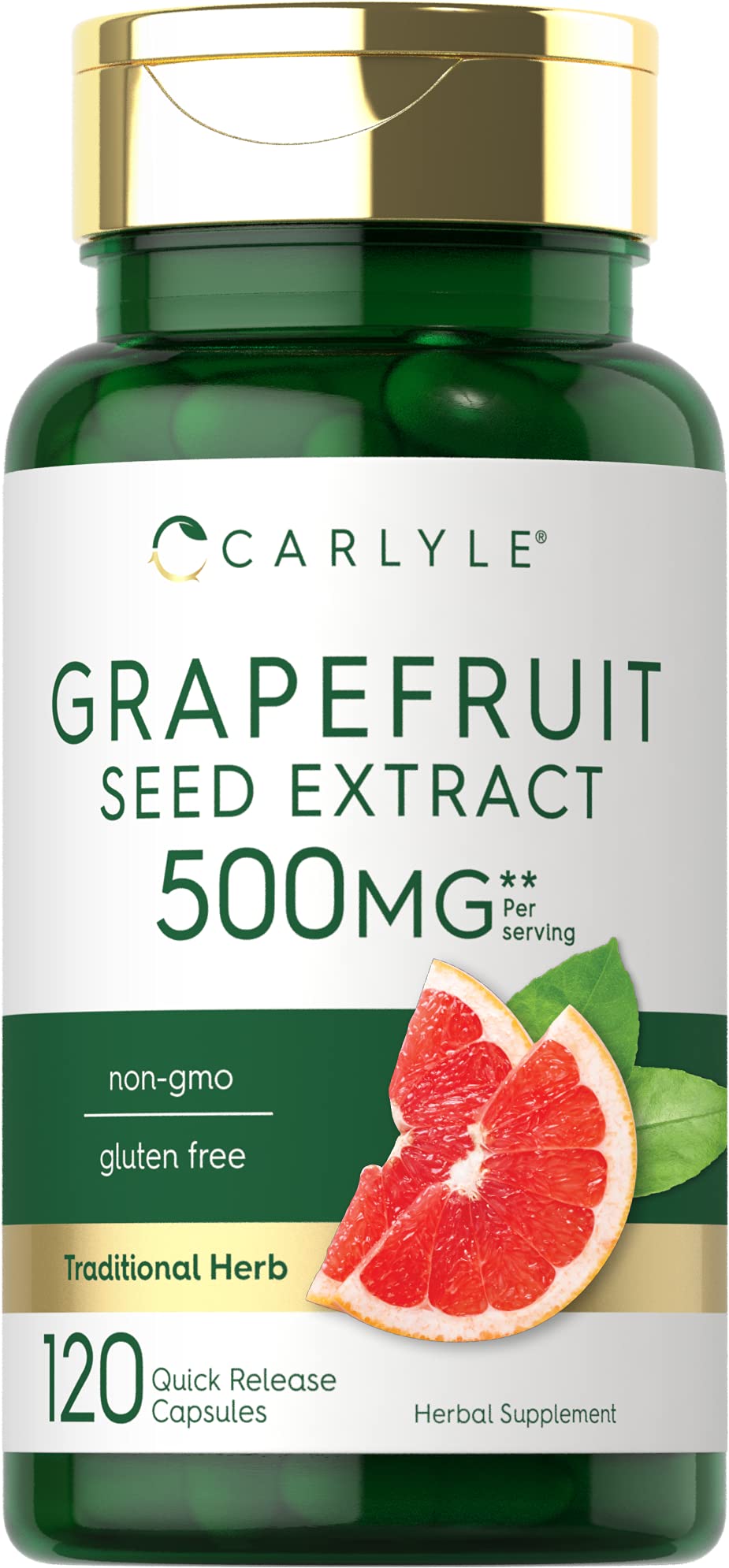 Carlyle Grapefruit Seed Extract bottle showcases potency for daily wellness.