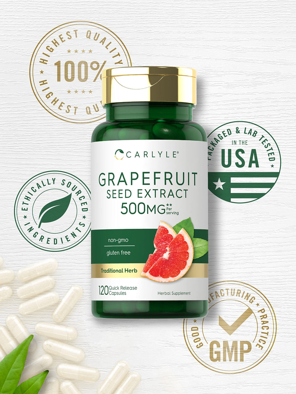 Carlyle Grapefruit Seed Extract packaging designed for on the go routines.