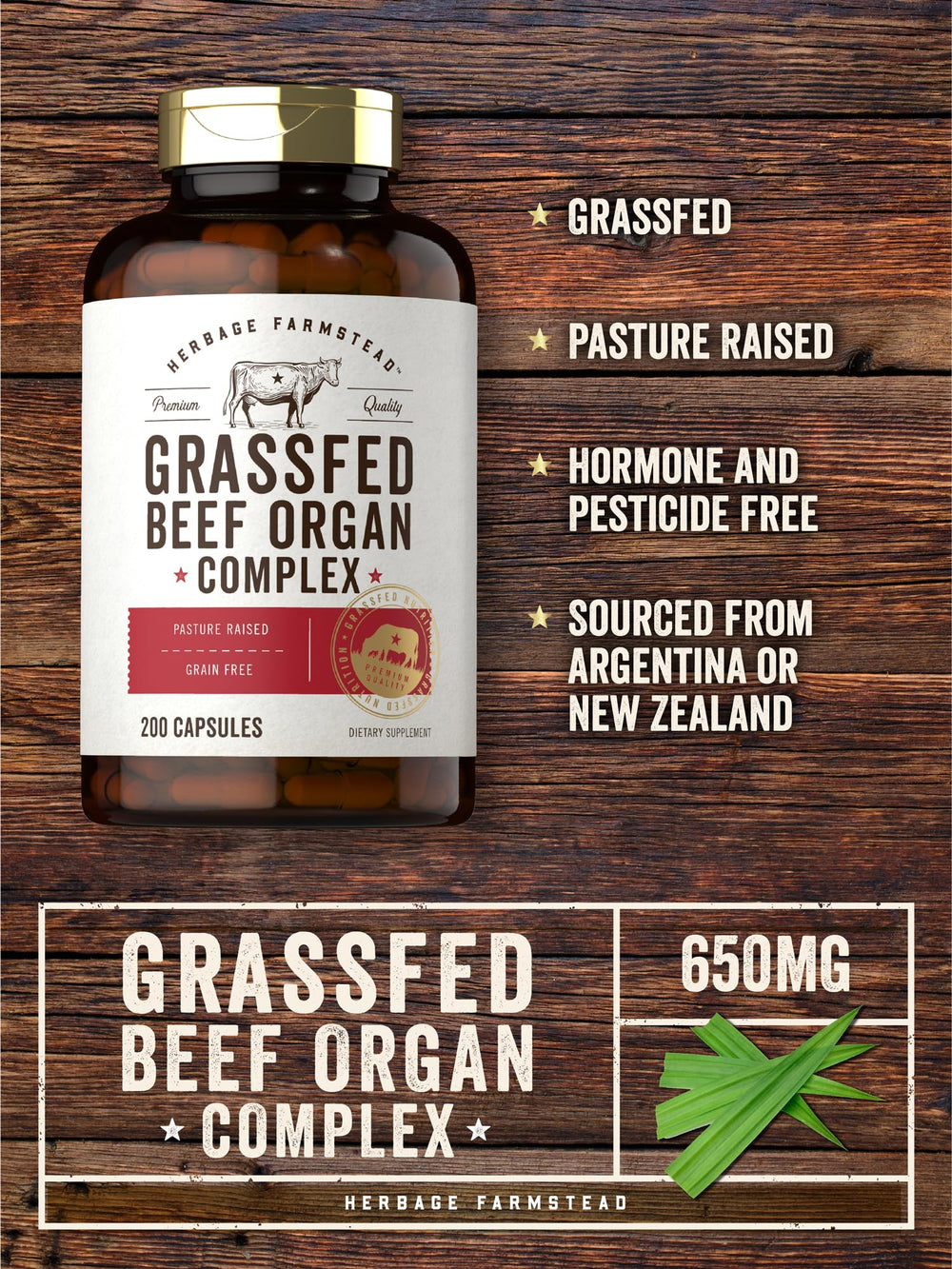 Carlyle Grass-Fed Beef Organ Complex desiccated liver highlight on pack