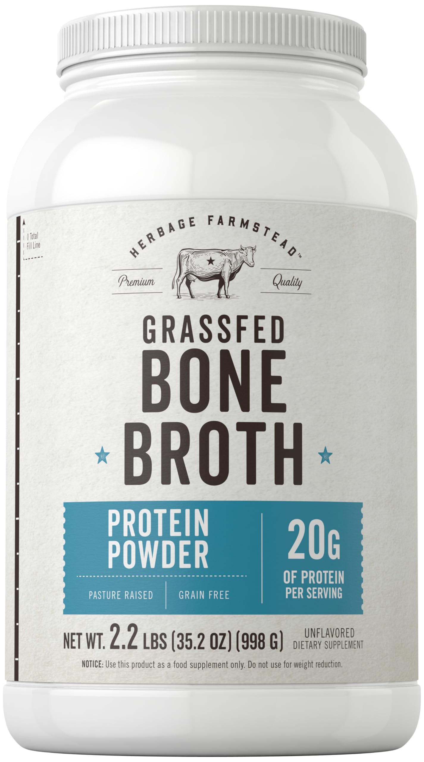 Carlyle Grass Fed Bone Broth Powder bottle pour for quick protein boost