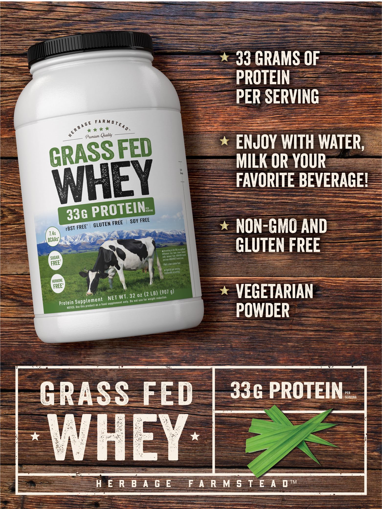 Close-up of Carlyle label highlighting unflavored, non-GMO formula.