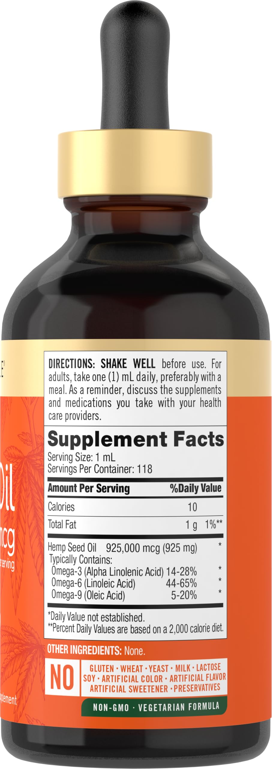 Carlyle Hemp Seed Oil pour ready for convenient daily omega intake