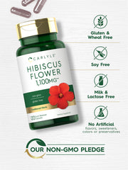 Carlyle Hibiscus non-GMO gluten-free icons, clear dietary suitability