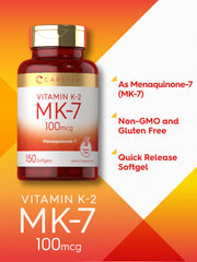 Carlyle K2 MK7 150 softgels packaging box showcases long-lasting supply