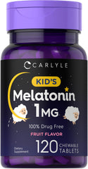 Carlyle Kids Melatonin 1mg chewable tablet with fruit flavor for a calm routine