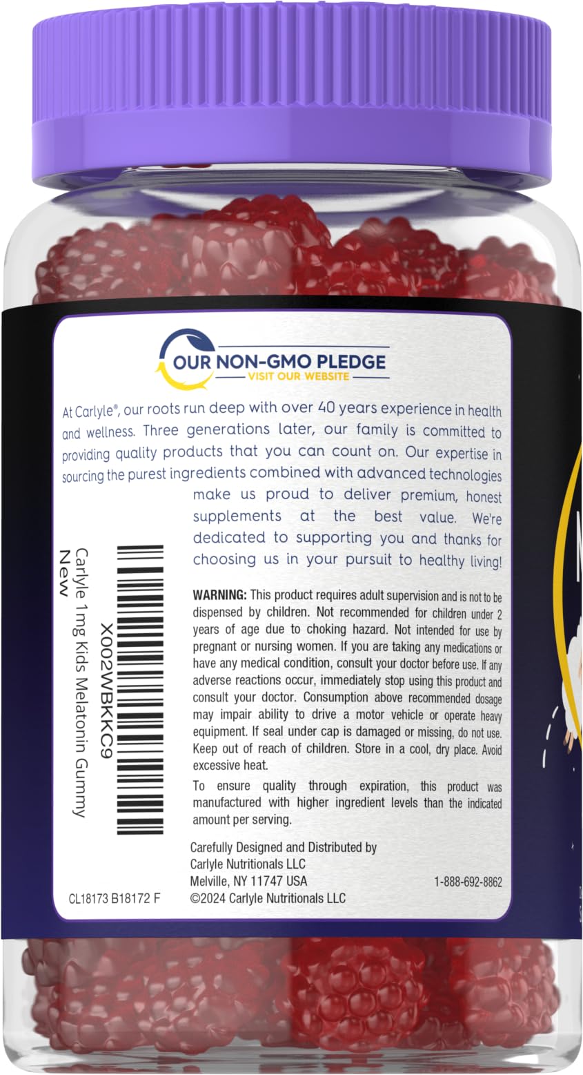 Carlyle Kids Melatonin Gummies close-up of soft chewy texture