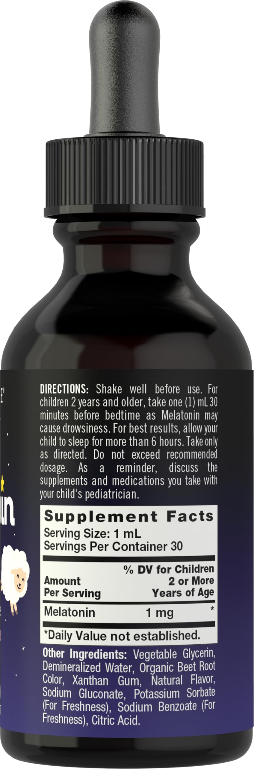 Carlyle Kids Melatonin Liquid dropper for precise dosing.