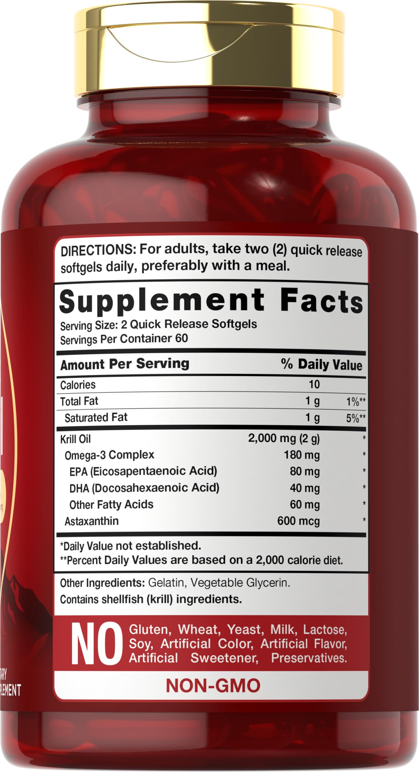 Carlyle Krill Oil softgels close-up highlighting easy-to-swallow capsules.