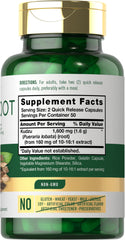 Carlyle Kudzu Root bottle front showcases gluten free herbal branding.