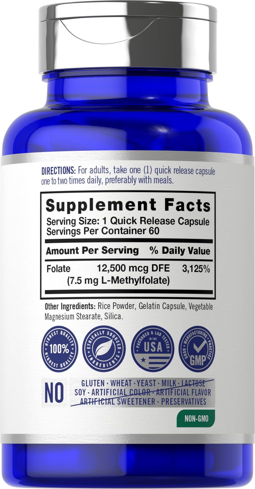 Carlyle L-Methylfolate capsules close-up highlighting active folate form.