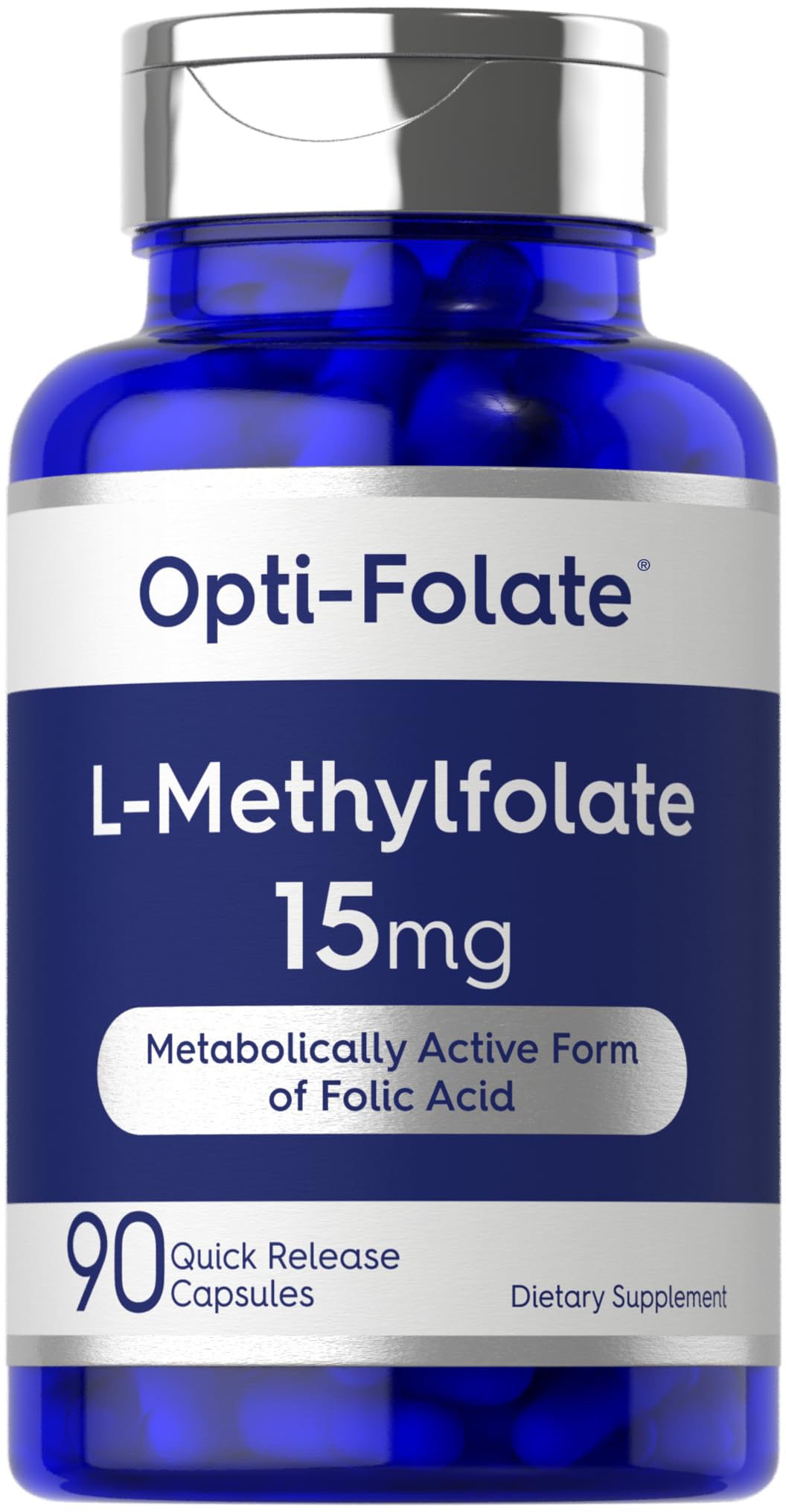 Carlyle L-Methylfolate 90 capsules bottle for daily wellness support.