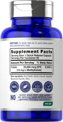 Carlyle L-Methylfolate bottle front for convenient daily dosing.