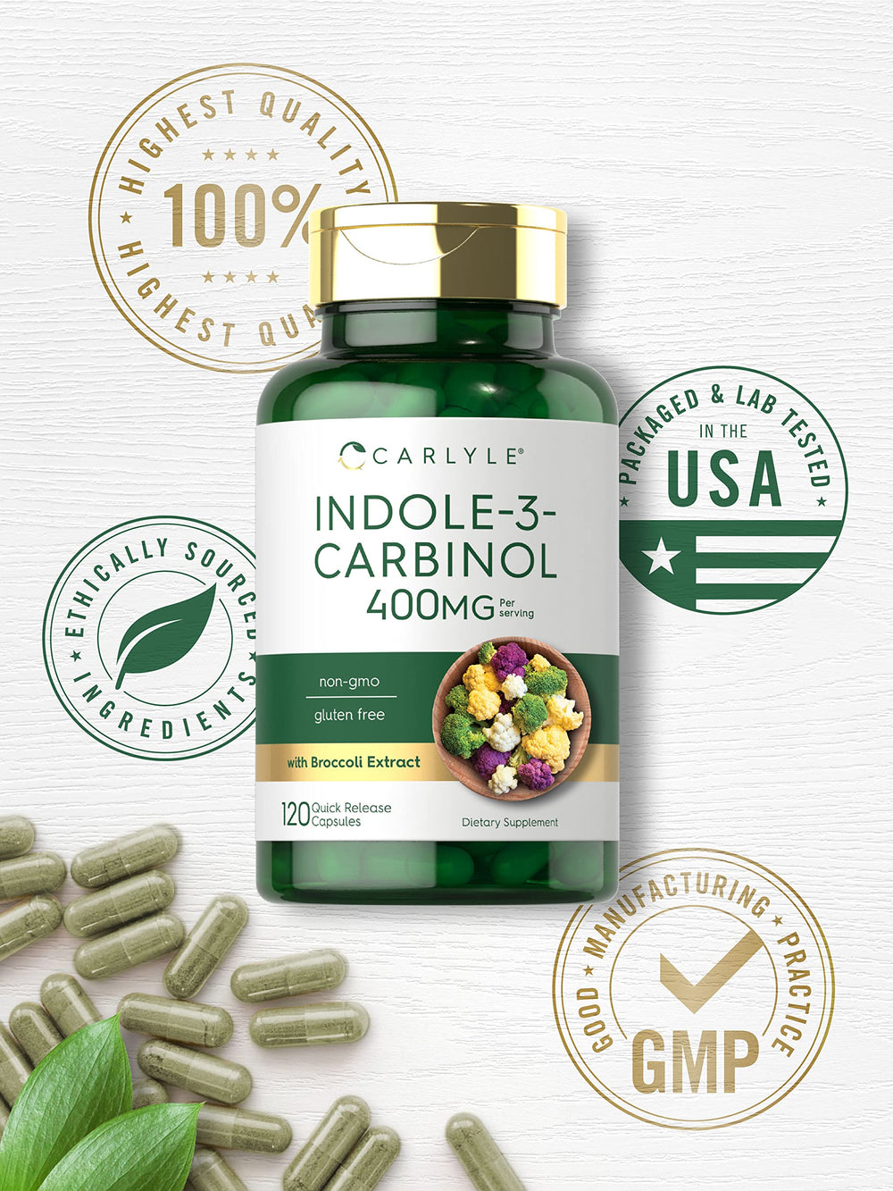 Lab-tested Carlyle manufacturing label emphasizing trusted ingredients