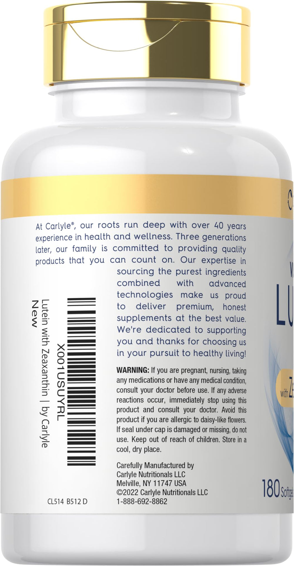 Carlyle lutein-zeaxanthin softgel appearance for everyday use.
