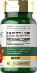 Carlyle Lycopene 40mg softgels front label showing non-GMO and gluten-free formula.