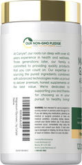 Carlyle bottle label and packaging highlighting gluten-free, non-GMO formula.