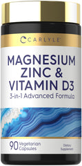 Carlyle Magnesium Zinc Vitamin D3 bottle for daily wellness.