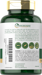 Close-up of Carlyle MCT capsules with smooth softgel coating.