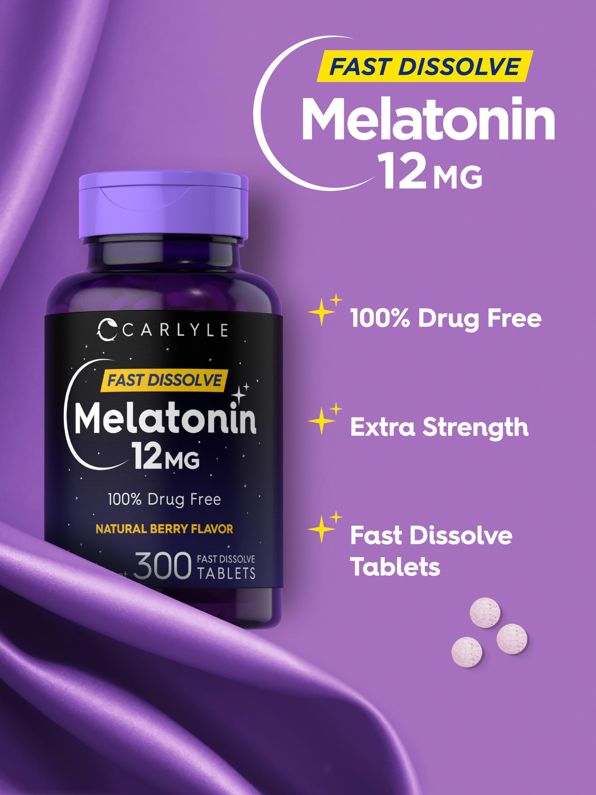 Carlyle Melatonin gluten-free label indicating allergen-friendly options