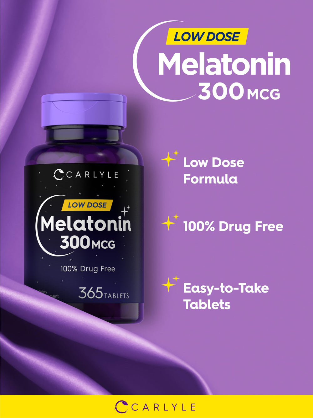 Carlyle Melatonin seal indicating gluten-free assurance and quality standards