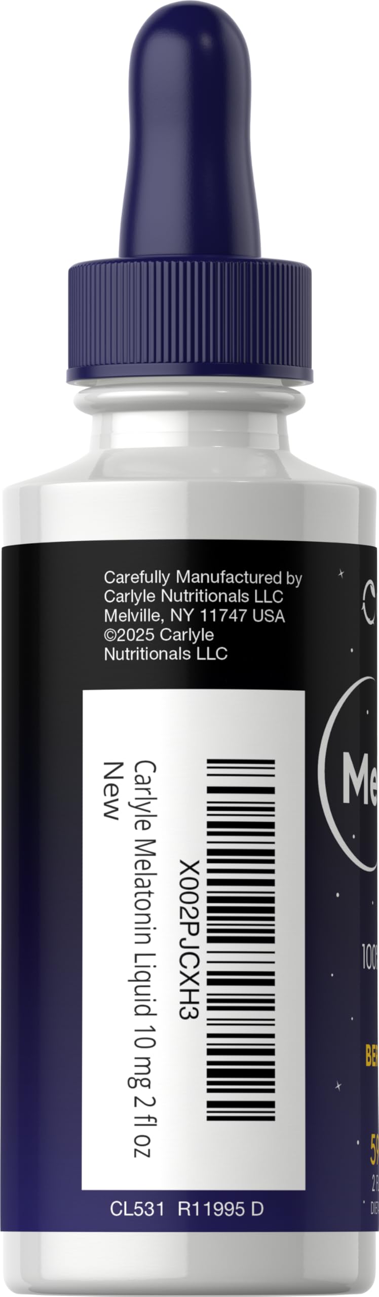 Carlyle Melatonin ingredients label highlights vegetarian formula