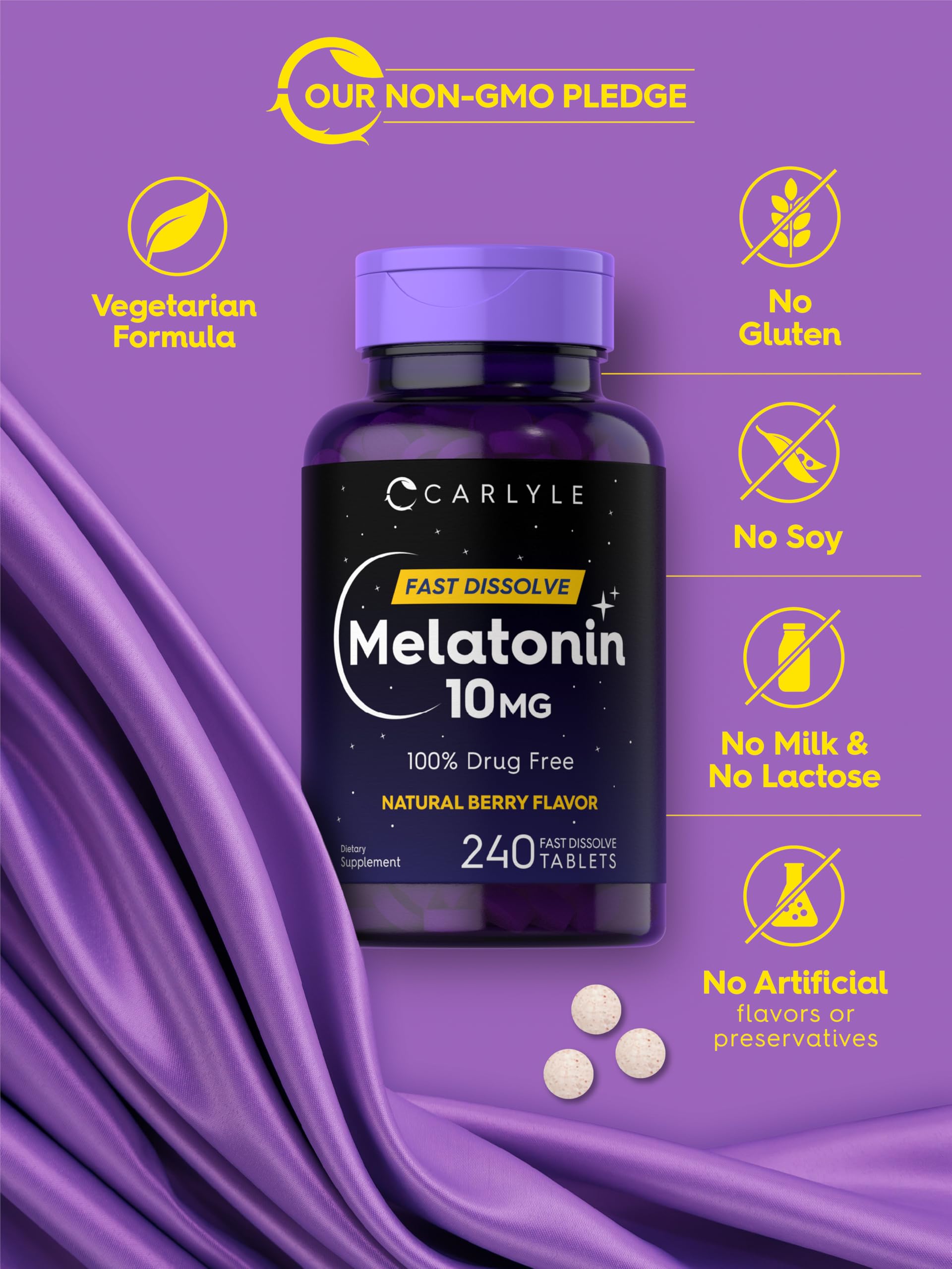 Lab-tested Carlyle Melatonin ingredients ensure quality.