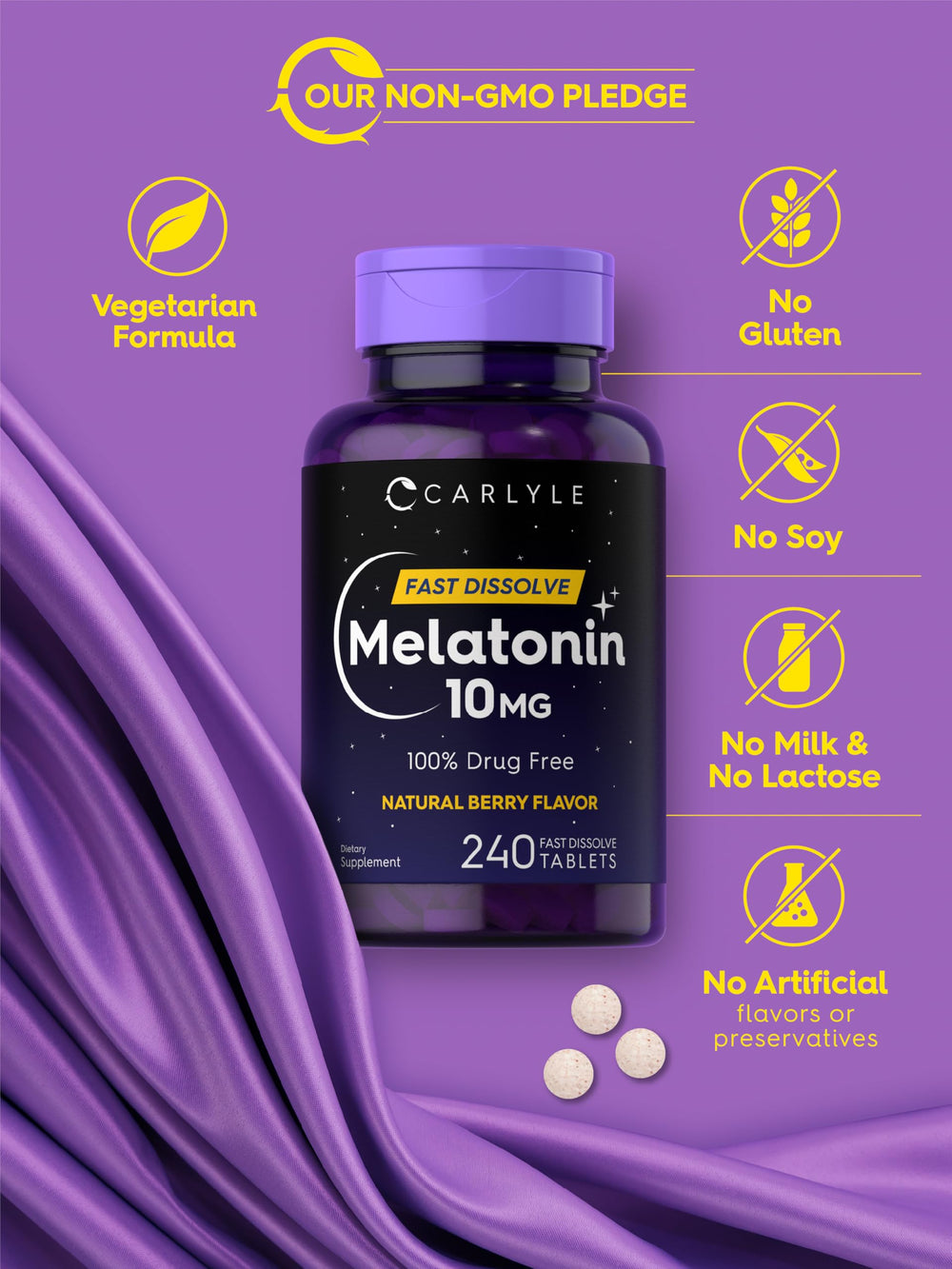 Lab-tested Carlyle Melatonin ingredients ensure quality.