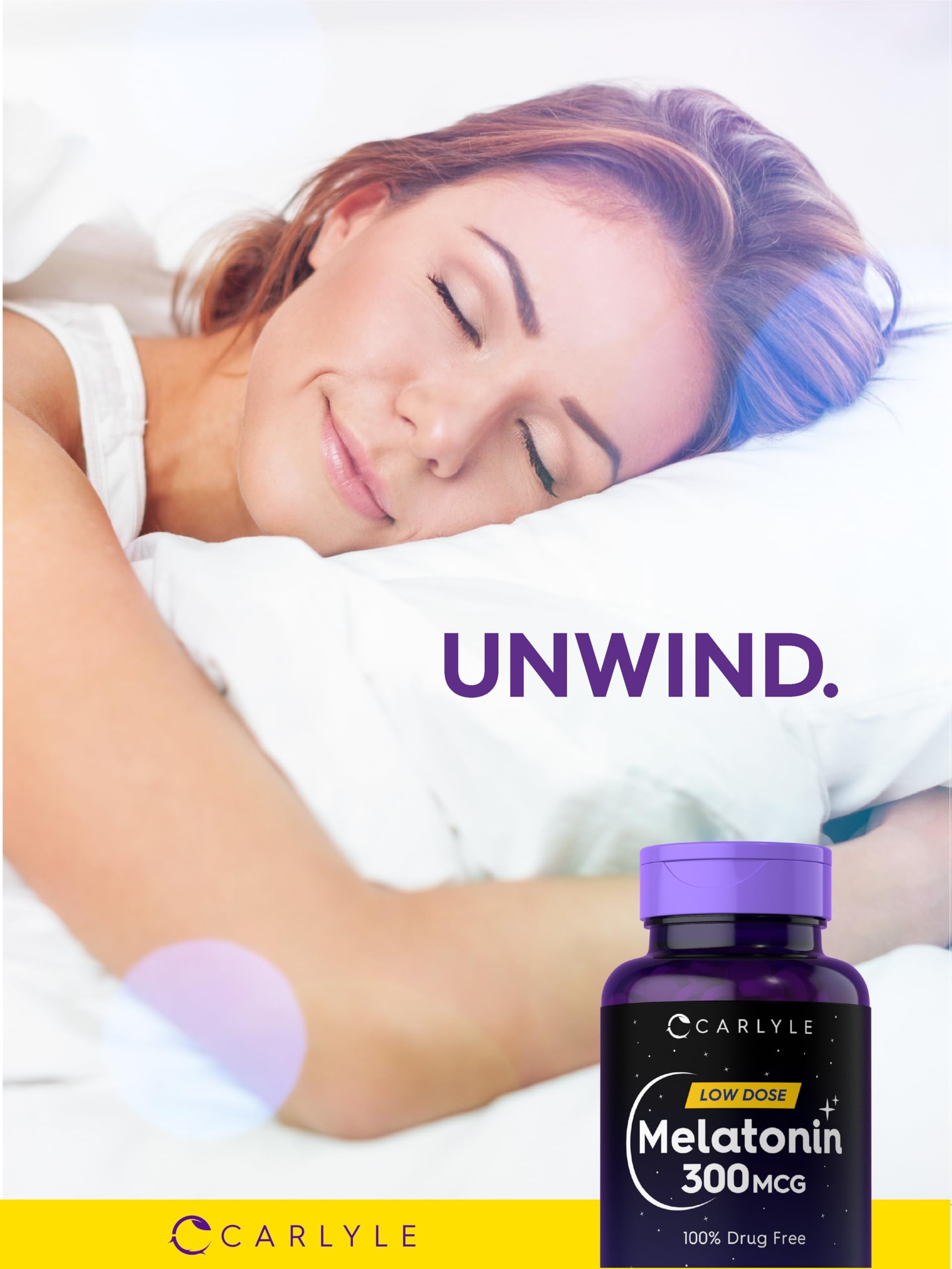 Carlyle Melatonin packaging shown with nutrition panel for easy reference