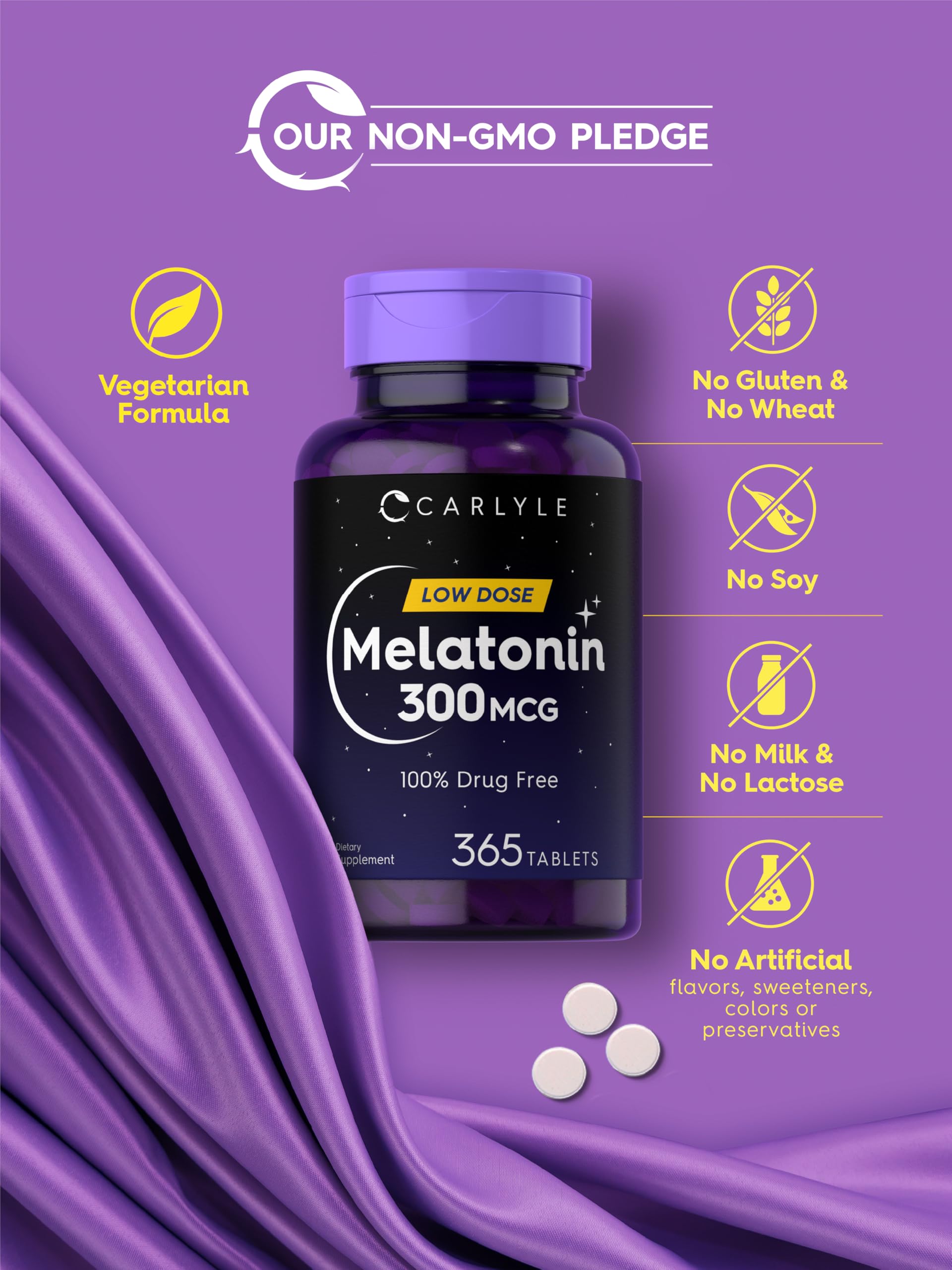 Vegetarian formula icon for Carlyle Melatonin