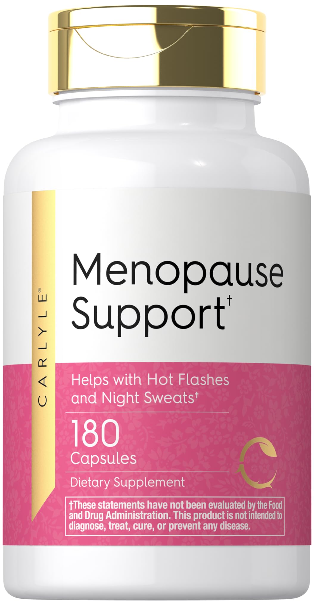 Carlyle menopause supplement bottle with 180 capsules for daily support