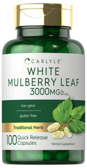 Carlyle Mulberry Leaf Extract caplets provide convenient daily wellness support.