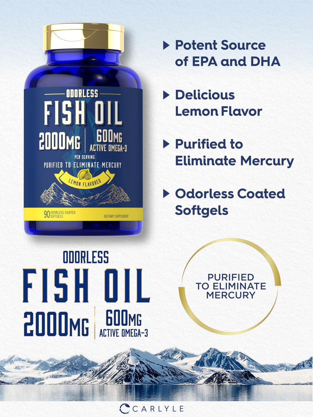 Carlyle non-GMO gluten-free fish oil with clean ingredients