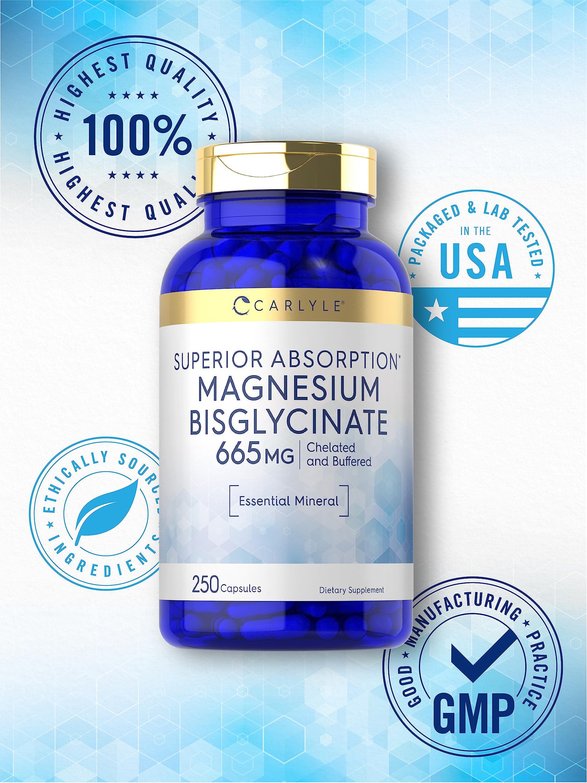 Carlyle Non-GMO gluten-free supplement packaging presents trusted quality and purity cues.